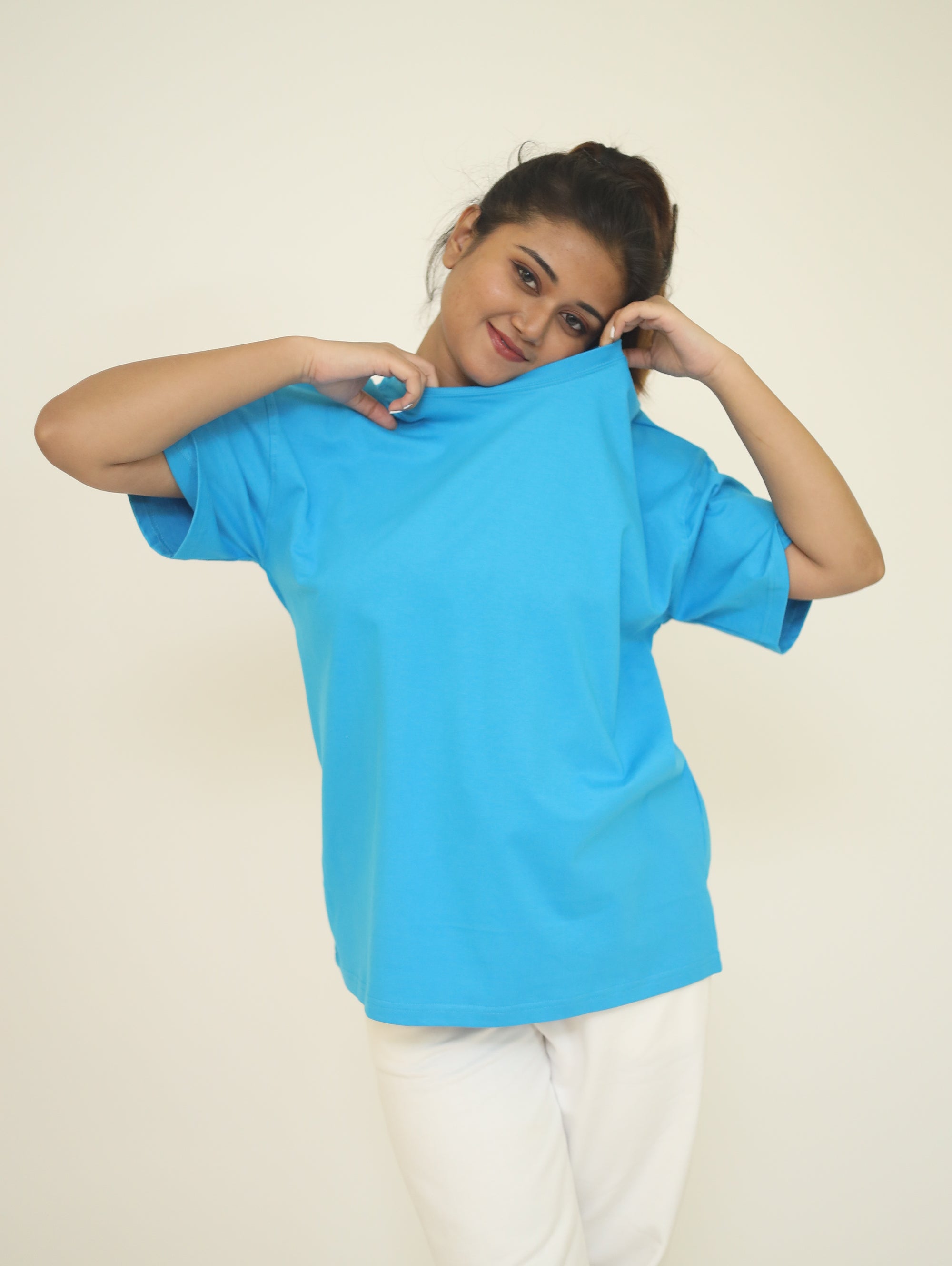 Women Oversized Blue Dont Trip T-shirt