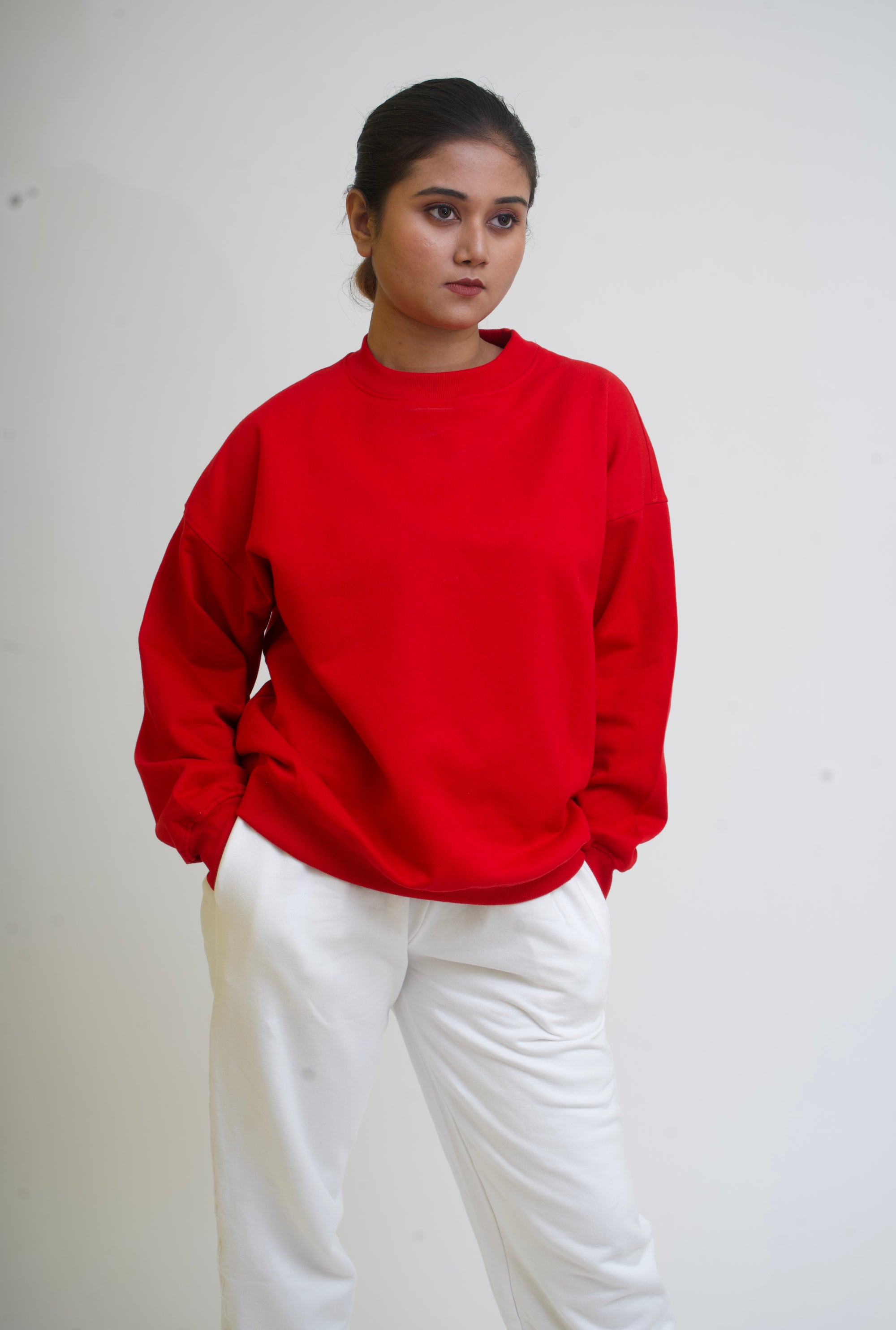 Women Oversized Red Dont Trip Sweatshirt