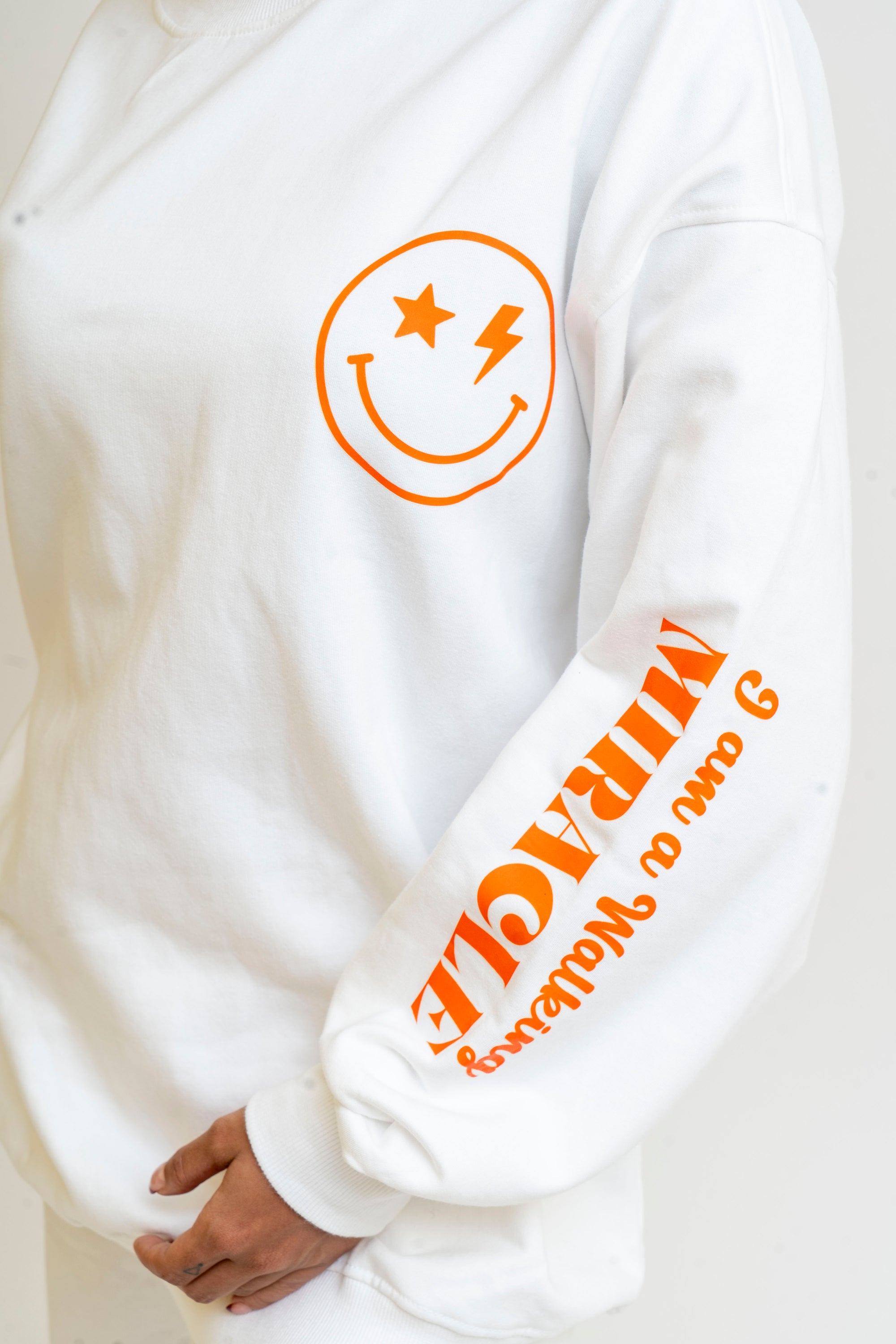 Women Oversized White Miracle Sweatshirt